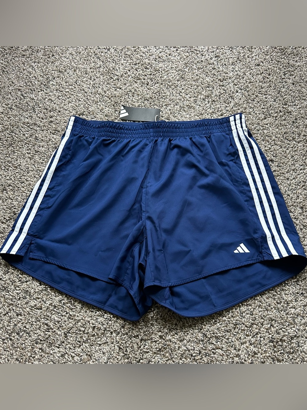 Adidas 3-Stripes High Rise Training Shorts Women’s 1X Plus Size Blue JX6367